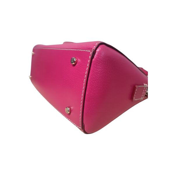 Kate Spade Pink Pebbled Leather Bowling Bag Satchel Vintage - Picture 7 of 12